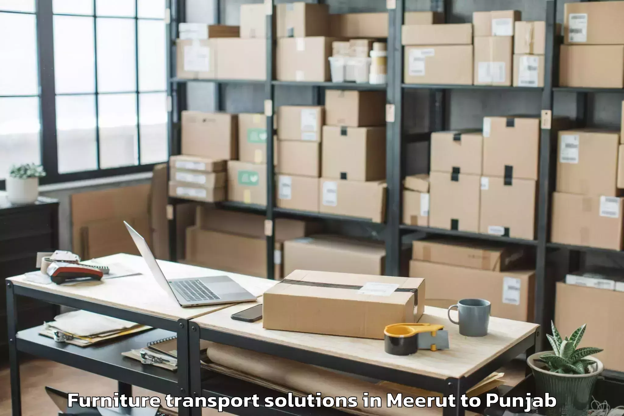 Reliable Meerut to Sultanpur Lodhi Furniture Transport Solutions